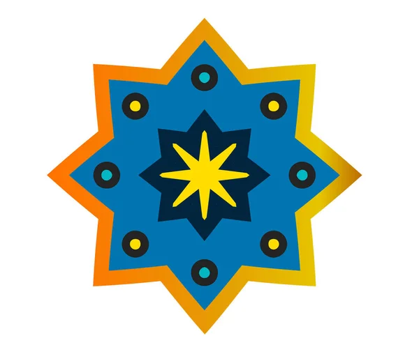 Πολύχρωμο Mandala Απλό Σχέδιο Μοτίβο Στολίδι Διάνυσμα Eps — Διανυσματικό Αρχείο