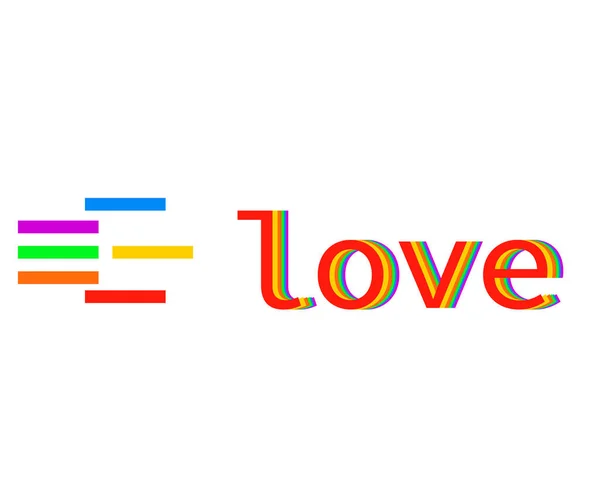 Lgbtq Amore Con Loro Colori Logo Design Basato Shirt Etichetta — Vettoriale Stock