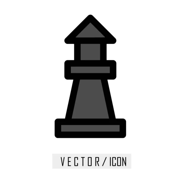 Leuchtturmsilhouette Flaches Symbol Vektorillustration Füllen Sich Mit Dunklen Und Grauen — Stockvektor
