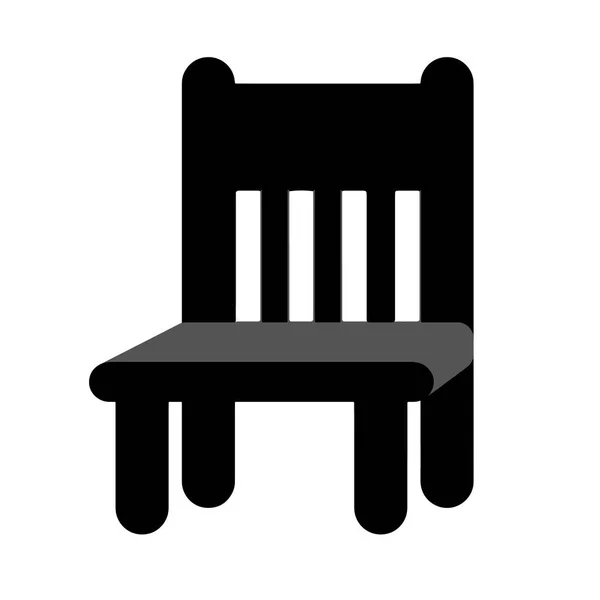 Simples Retro Cadeira Madeira Silhueta Vetor Ilustração Isolado Fundo Branco —  Vetores de Stock