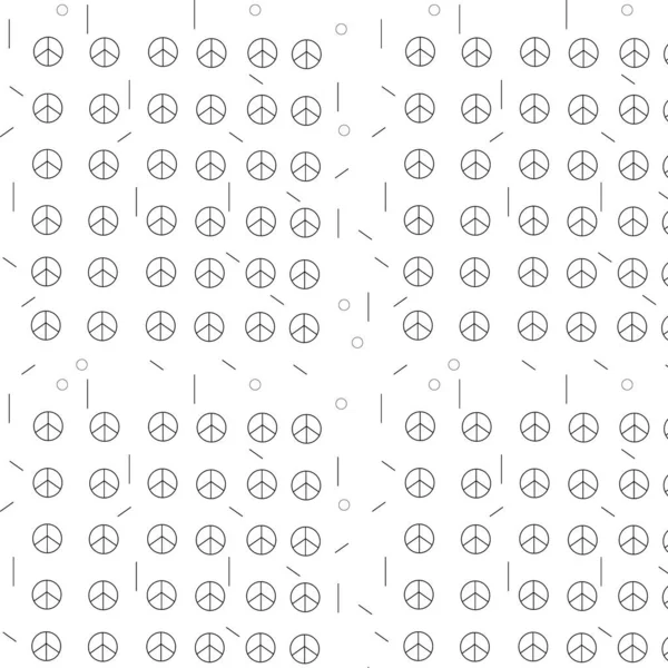 Символ Миру Дизайн Чорного Кольору Прозорий Безшовний Візерунок — стоковий вектор