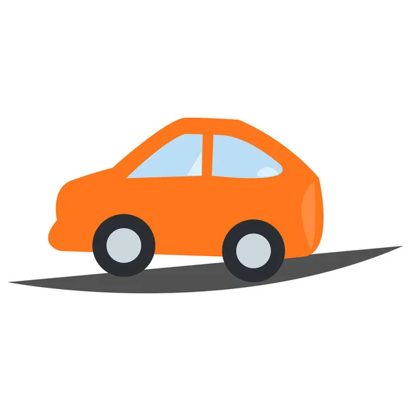 Samochód Kreskówki Pomarańczowym Wzorem Retro Kolor Białe Tło Wektor Ilustracji — Wektor stockowy