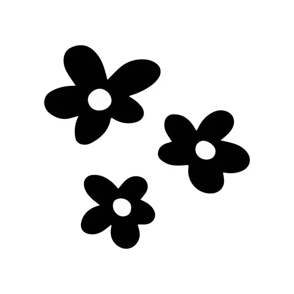 白い背景に花のシルエットのシンボルベクトルデザインのセット 第10話 — ストックベクタ