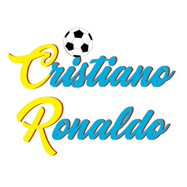 Cristiano Ronaldo Nazwa Liternictwo Vintage Stylu Projektowania Futbolem Eps10 — Wektor stockowy