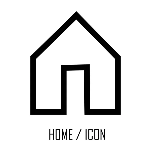 Icône Maison Design Vectoriel Monochrome Isolé Sur Blanc Pour Les — Image vectorielle