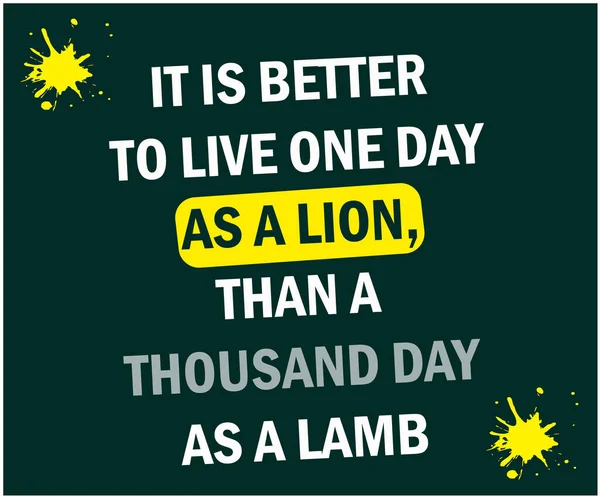 ライオンとして生きるのが一番です バナー カード Tシャツ ポスターのテキスト引用 — ストックベクタ