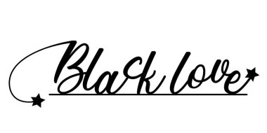 Siyah aşk dekoratif tipografi vektör tasarımı. t-shirt ve yazdırma kullanımı için.