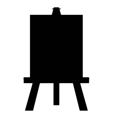 Özel çizim tahtası siluet vektör simgesi. Beyaz arkaplanda izole edilmiş web tasarımı için kapsayıcı boya tablosu vektör simgesi.