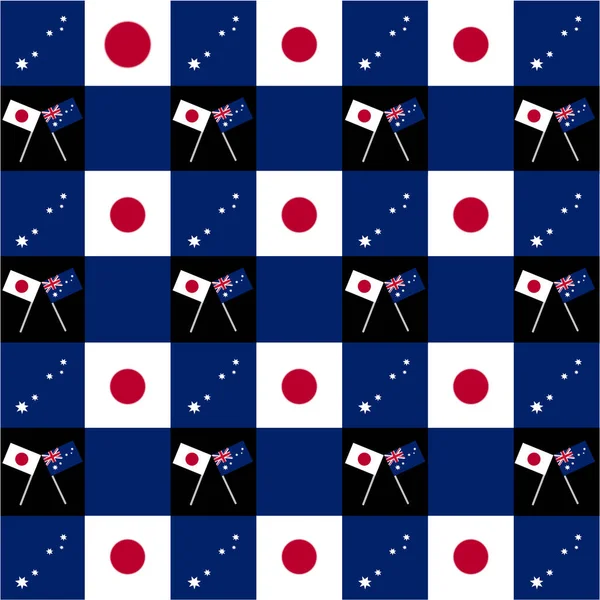 Μπλε Αστέρια Και Λευκό Κόκκινο Κύκλους Χρώμα Τετράγωνο Σχήμα Σημάδια — Διανυσματικό Αρχείο