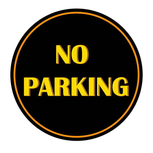 Pas Parking Texté Forme Ronde Design Vectoriel Avec Jaune Arrière — Image vectorielle