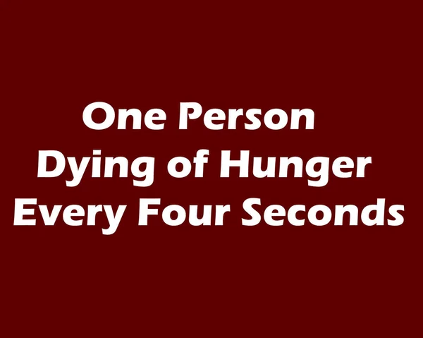 Alle Vier Sekunden Stirbt Ein Mensch Hunger Text Mit Rotem — Stockvektor
