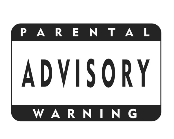 Parental Advisory Warnung Einfache Typografie Design Illustrationsvektor — Stockvektor