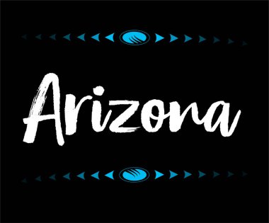 Arizona harfleri. Amerika 'nın bir eyaleti. Çizim tasarımı. 10 saniye..