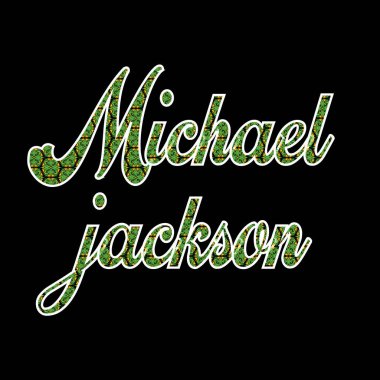 Michael Jackson tipografi tasarımı adını verdi. izole edilmiş. 