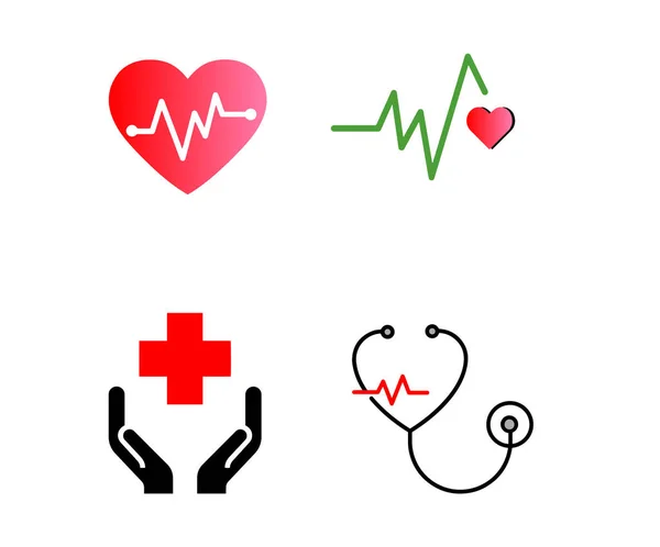 Symbole Für Gesundheit Und Wohlbefinden Grafikdesign Vektorillustration — Stockvektor