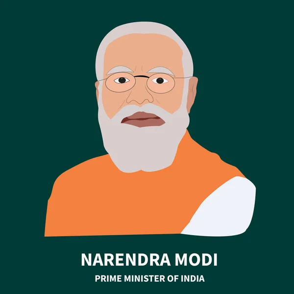 Hindistan başbakanı Narendra Modi 'nin portresi. Vektör sanat. 10 saniye..