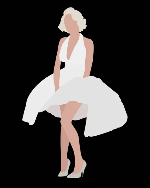 Blond Kvinna Porträtt Marilyn Monroe Karaktär Vektor Illustration Eps10 — Stock vektor