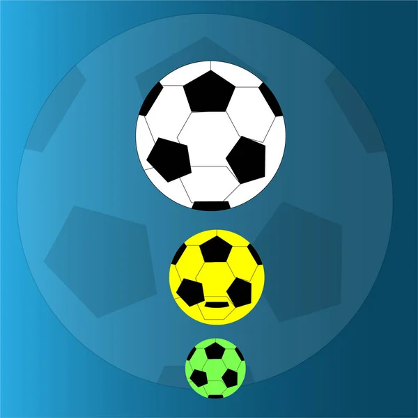 Trzy Kolory Piłki Nożnej Biały Zielony Żółty Wektor Ilustracji — Wektor stockowy