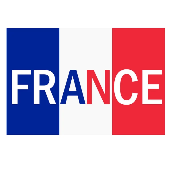 France Text National Flag Vectored Design Label Shirt Banner Card — Stock Vector
