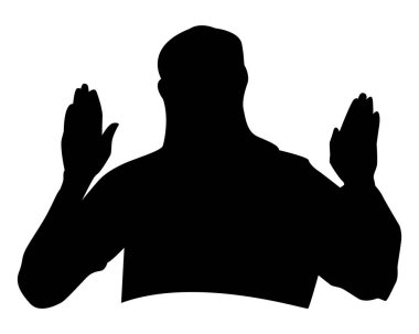 Tanrım, siluet düz stil vektör tasarımını kutsa. Beyaz üzerine izole edilmiş. eps10.