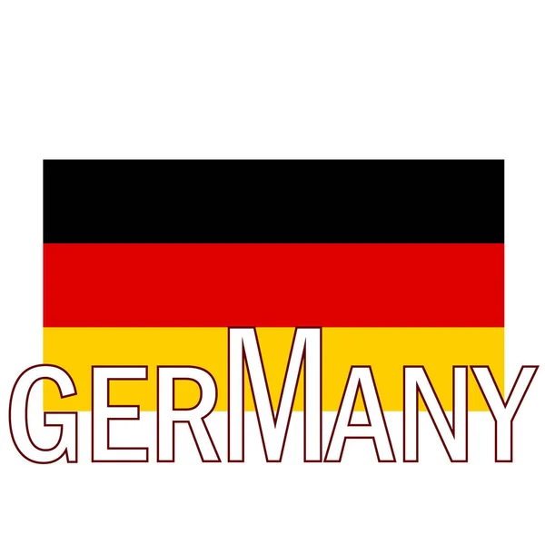 Niemcy Ikona Tekstu Kreatywnego Dole Tekstu Ich Projekt Flagi Narodowej — Wektor stockowy