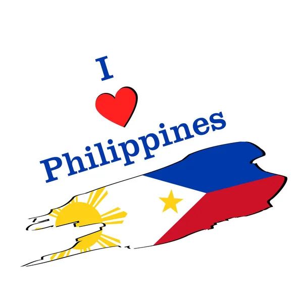 Encantan Las Letras Filipinas Con Diseño Decorativo Grunge Pincel Bandera — Vector de stock