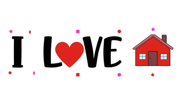 Encanta Tipografía Home Con Diseño Corazón Home Sign Eps10 Vector — Vector de stock