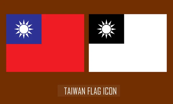 Bandera Taiwán Icono Color Silueta Diseño Vectores Aislado Sobre Fondo — Vector de stock