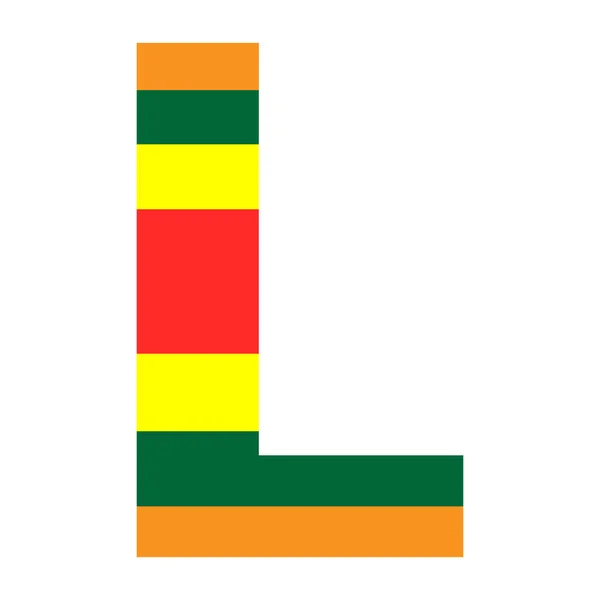 充满不同随机颜色矢量设计的字母L — 图库矢量图片