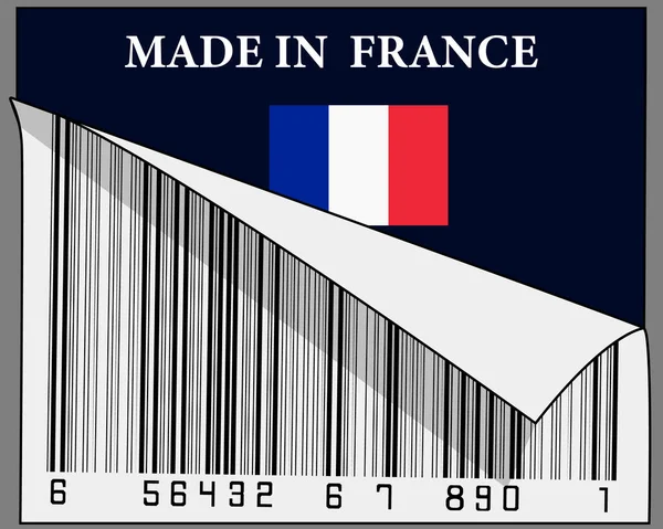 Hecho Francia Texto Bandera País Signo Con Diseño Póster Código — Vector de stock