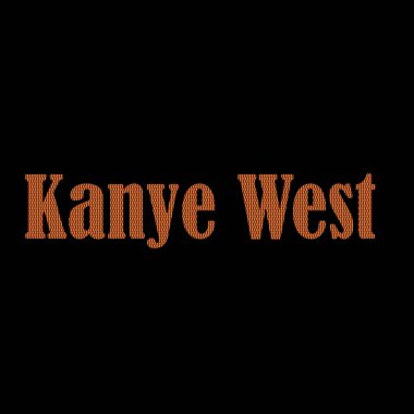 Kanye West name colorful stylish typography. pattern design in text. EPS 10. black background.