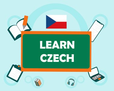 Çek Cumhuriyeti bayrak tasarımı ile birlikte öğrenme sembolleri ile Çek poster tasarımı öğren.