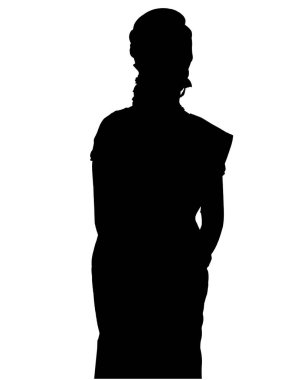 Güney Hintli kadınlar ayakta duruyor. Düz stil siluet tasarımı. eps10