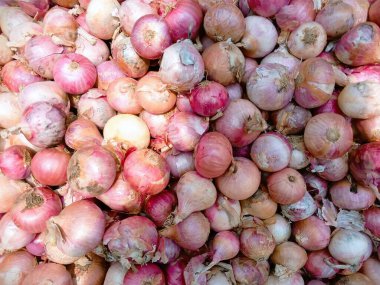 Yerel pazarda bir sürü taze soğan var. Resmi kapat @ info