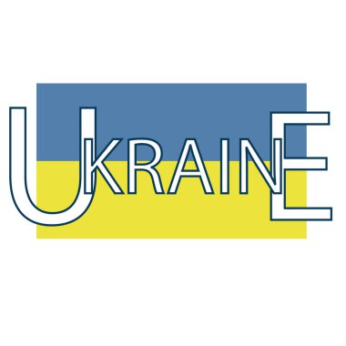 Ukrayna metni ve ulusal bayrak tasarımı. etiket, tişört, pankart ve daha fazlası için