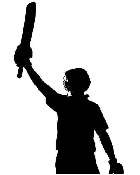 stock vector Cricket player posing with bat. Silhouette vector design. isolated on transparent background. 