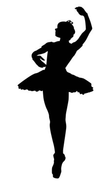 Eşsiz bir bale dansı silueti tasarımı. Şeffaf arka plan. siluet kalem aracı kullanılarak kesildi. 