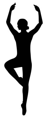 Farklı açılardan dans eden bir kadın. Silüet vektör tasarımı. şeffaf arkaplan.