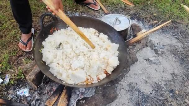 Aceh Indonesien März 2023 Herstellung Von Frittiertem Reis Touristenattraktionen Der — Stockvideo