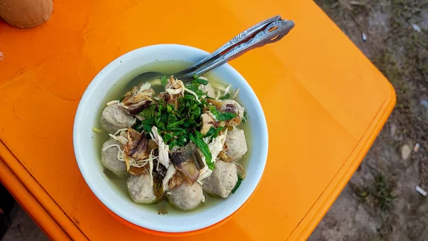 Фрикадельки Являются Одним Любимых Блюд Индонезии Еда Готовится Основных Ингредиентов — стоковое фото