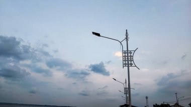 Jagu sahili manzarası, lhokseumawe şehri, deniz manzarası güzel doğal nüanslarıyla, Endonezya