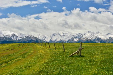 Kalajun otlakları, yüksek kar örtülü dağlarla desteklenen yuvarlanan tepeler şeklindedir ve otlaklarda ormanlar, çiçekler ve diğer manzaralar vardır..