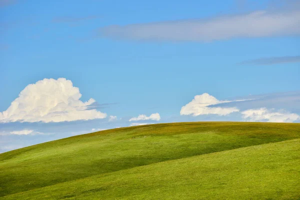 Kalajun Grassland Tem Forma Colinas Ondulantes Apoiadas Por Montanhas Cobertas — Fotografia de Stock