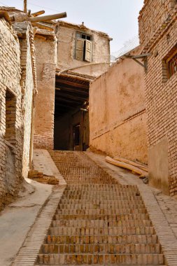 Kashgar, Xinjiang 'daki Hathpace' deki Halk Evleri çok değerli tarihi ve kültürel varlıklardır..