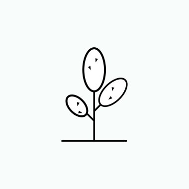 Ağaç Simgesi. Bitki Sembolü - Vektör.     