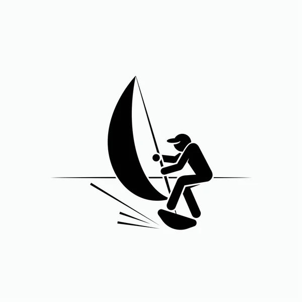 Surfing Icon. Water Sport Symbol - Vector.