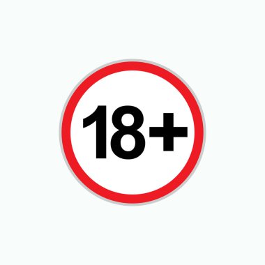 18 + Simge. Yetişkin İçeriği Sembolü - Vektör.      