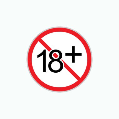 18 + Simge. Yetişkin İçeriği Sembolü - Vektör.      