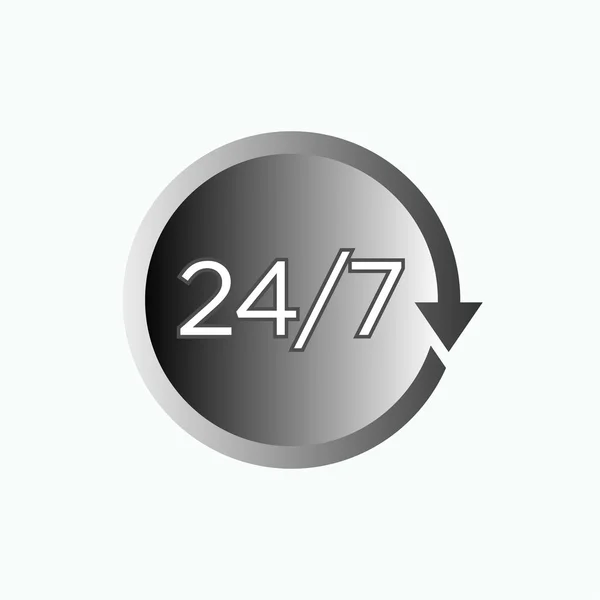 24時間アイコン デザイン プレゼンテーション ウェブサイト またはアプリ要素のベクトル シンボル — ストックベクタ