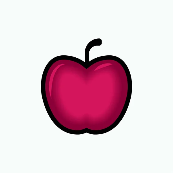 Icône Pomme Rouge Symbole Fruit Vecteur — Image vectorielle